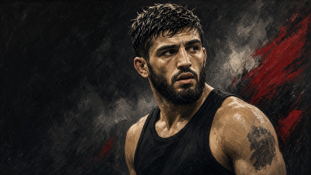 Editorial illustration: Arman Tsarukyan KO’s Mauricio Ruffy at UFC 331; UFC frames him as lightweight’s No. 1 contender